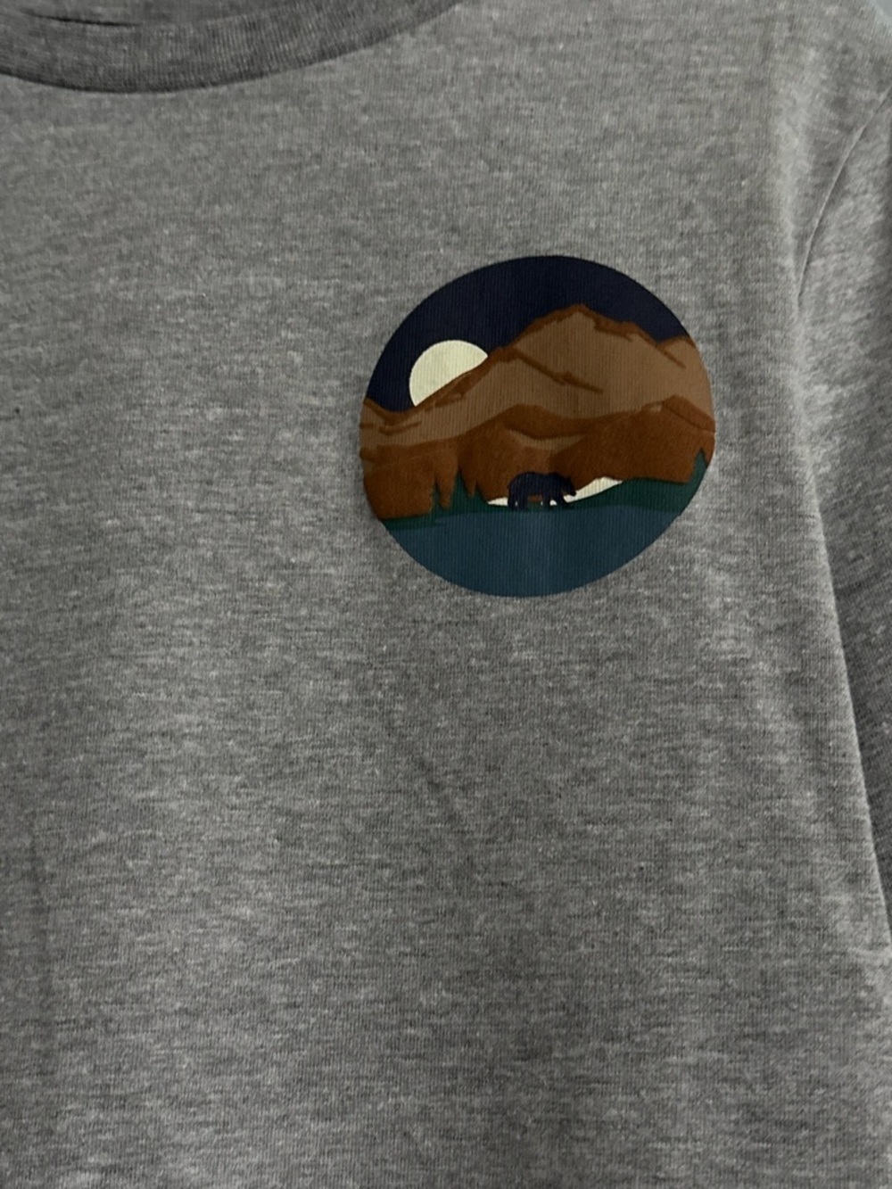 Tommy Bahama Kids Heather Gray Long-Sleeve Tee with Mountain Badge - Picture 3 of 6